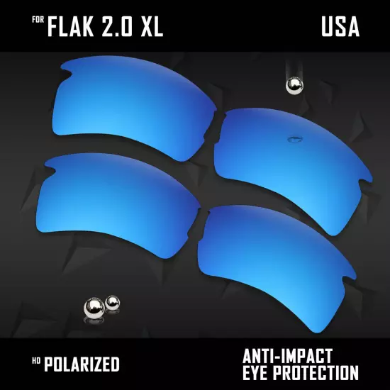 Anti Scratch Polarized Replacement Lenses for-Oakley Flak 2.0 XL OO9188 Options