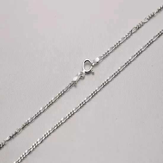 .925 Sterling Silver Figaro Link Chain Necklace 1mm-17mm Sz 16"-36"