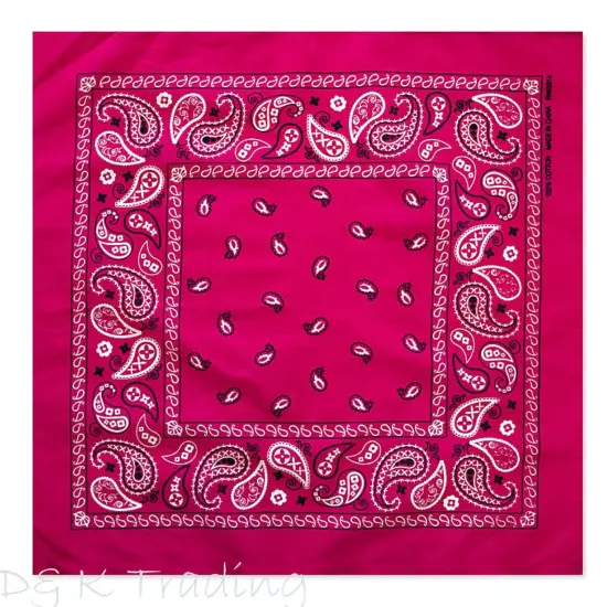 108 Pack Unisex Wholesale Paisley 100% Cotton Double Sided Print Bandanas Bulk