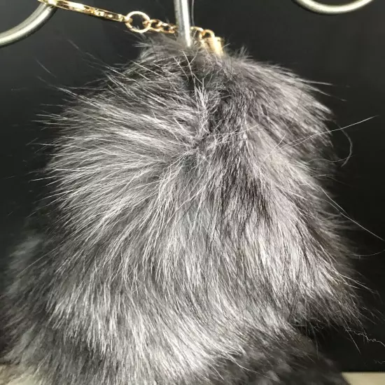 70cm Long Real Fox Fur Tail Funny Toy Adult Games Cosplay with Keychain Pendant