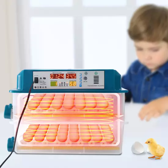 120 Eggs Incubator Poultry Hatcher with Fully Automatic Egg Turning for Chicken