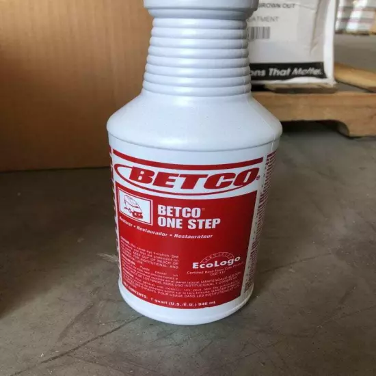 BETCO One-Step 61812-00 Floor Cleaner / Restorer ; 1QT Bottle -NIB of 12