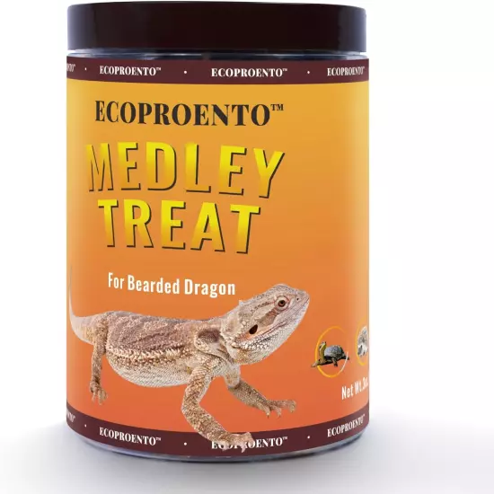 Ecoproento Bearded Dragon Food Mix- 5Oz Dried Cricket & Dried Mealworms - High P