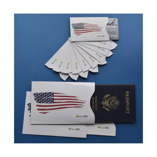 High Quality RFID Blocking Creditcard Passport Sleeves American USA Flag