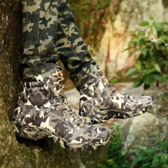 Fashion Military Tactical Combat Boots High Top Camouflage Boots Men