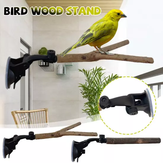 Parrot Perch Birdcage Accessories Perches Stand Perch Suction Wood Cup Bird Toy