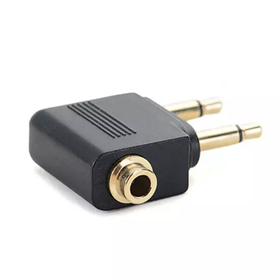 Adapter Airplane Flight 3.5 mm Aviation Headphon Audio Interface 1Pcs Black