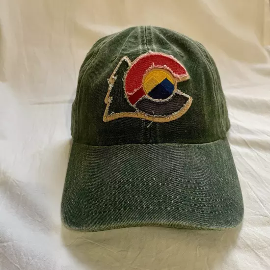 Rocky Mountain Colorado Hat, Green Snapback Mountain Baseball Hat, Ski Colorado 