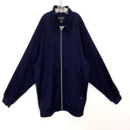 Footjoy Mens L Golf Jacket Very Dark Blue Satin Zip Up Dressy