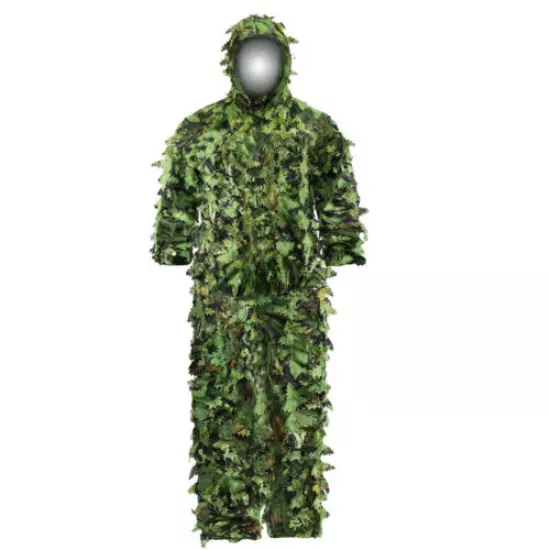 3D Leaf Camouflage Fast Dry Ghillie Suit GREEN