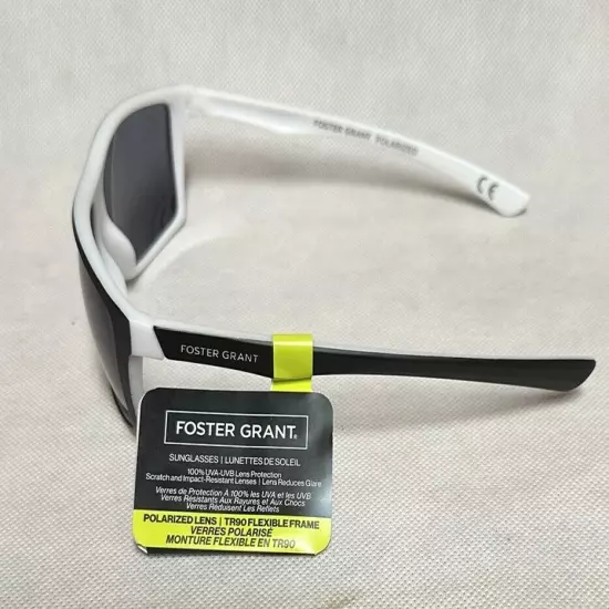 Foster Grant Polarized Sunglasses Black/White Frame Unisex Adult