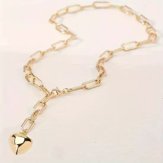 Elegant & Sexy Golden-Tone Stainless Steel Love Heart Pendant