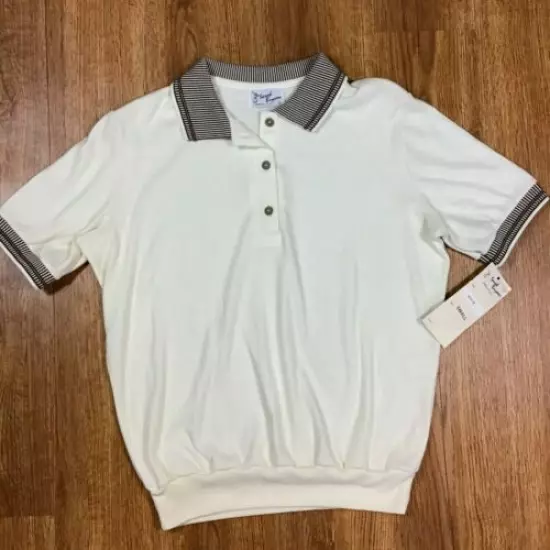 NWT Vintage Sarah Bryson Women's Size S White Golf Polo Shirt