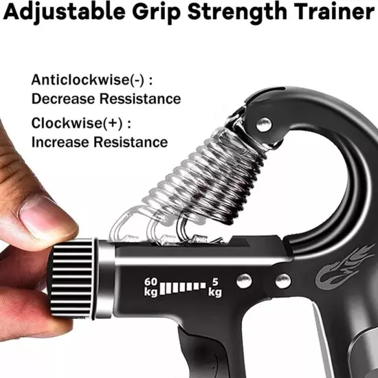 Grip Strength Trainer Kit (5 Pack), Adjustable Resistance Hand Grip Strengthener