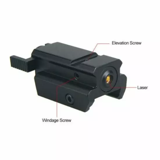 2Pcs Tactical Low Profile Red Dot Laser Sight 20mm Picatinny Rail Rifle Handgun