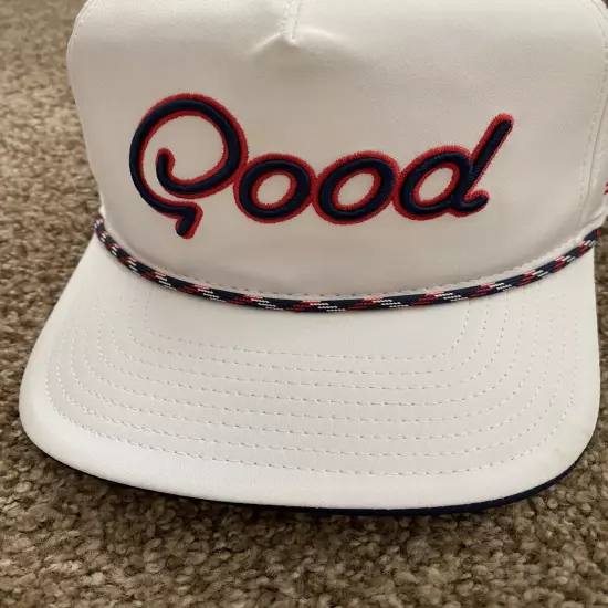 NEW GoodGood Livin' The Dream Rope USA Snapback Golf Hat Cap - White Good Good