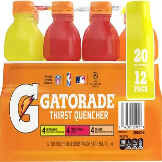 Gatorade Thirst Quencher Sports Drink, Variety Pack, 20Oz Bottles, 12 Pack, Elec