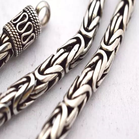 Sale!! Sterling Silver 5 mm Bali Chain/Byzantine Necklaces 18"(46 cm)