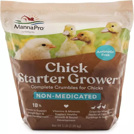 Manna Pro Non-Medicated Starter Crumble Feed for Chicks 80 Fl Oz (Pack of 1) 