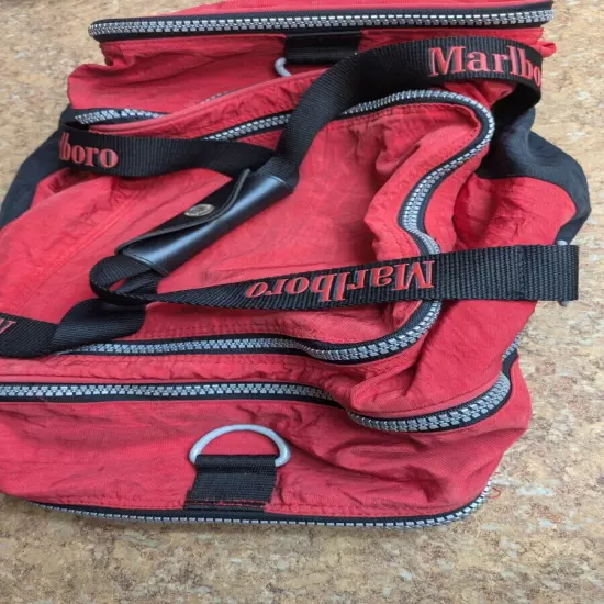 Vintage Marlboro Unlimited Gym Bag Duffel Tote Luggage Handle Strap Zippers