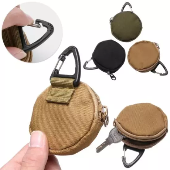 Tactical Molle Pouch Earphone Bag Portable Key Coin Purse with Hook Wallet Small