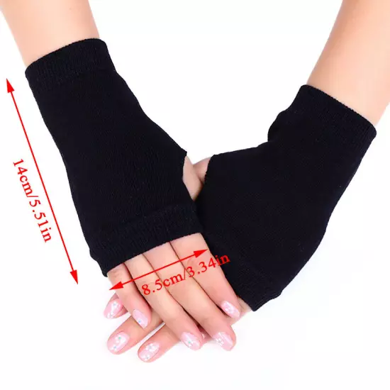 Women Winter Half Finger Fingerless Gloves Wrist Arm Hand Warmer Knitted Mittens