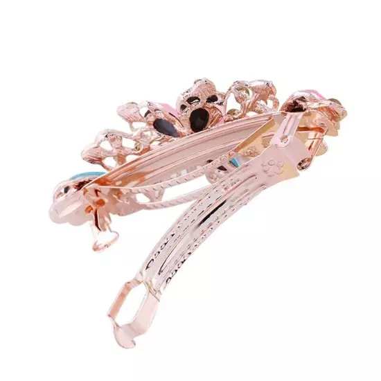 Women's Crystal Rhinestone Flower Hair Barrette Clips Grips Hairpin Jewelry