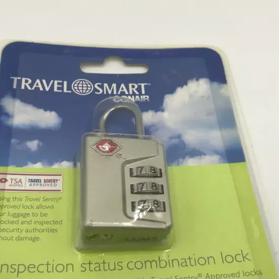 Travel Smart Combination Lock Conair Inspection Status TSA Approved Luggage Lock