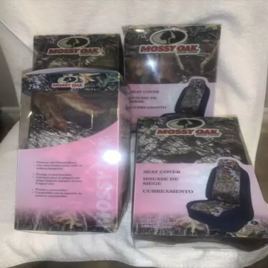 Four (4) Mossy Oak Camo Universal Seat Cover Brand New And Sealed Box