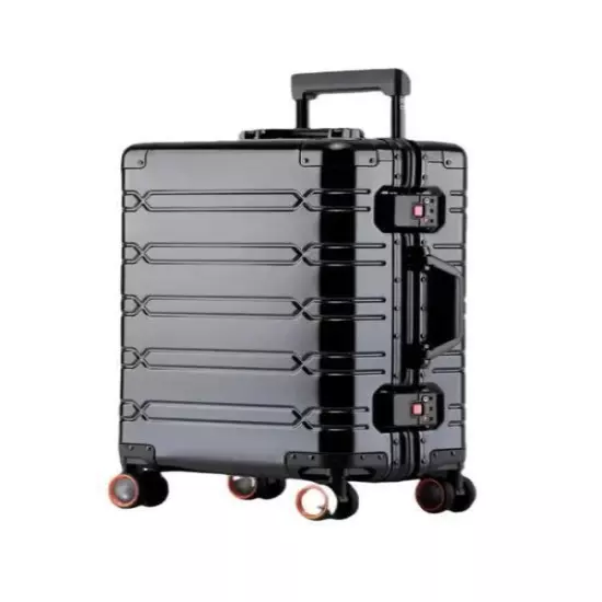 All Aluminum-magnesium Alloy Travel Suitcase Men's Business Rolling Luggage on