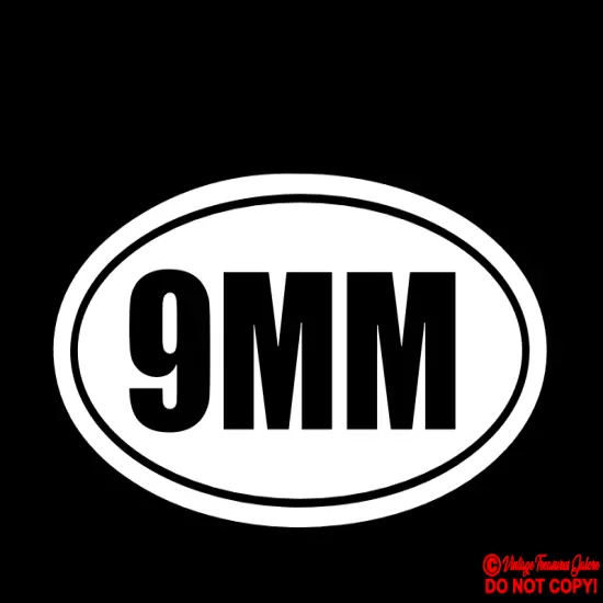 9MM Vinyl Decal Sticker Car Window Gun Ammo Rifle Case Safe Storage Box Label