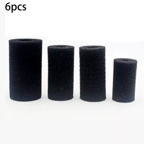 6x Overflow Filter Box Intake Round Pre-Filter Foam Sponge Fish Aquarium Replace