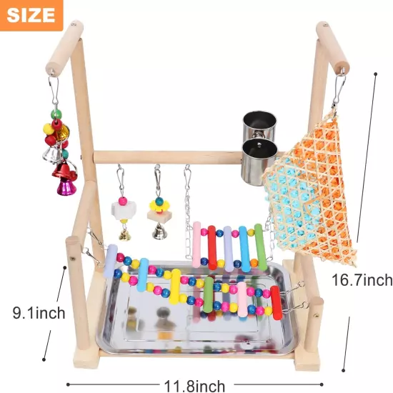 Bird Playground Parrot Playstand Toys: Bird Cage Accessories Bird Perches with R