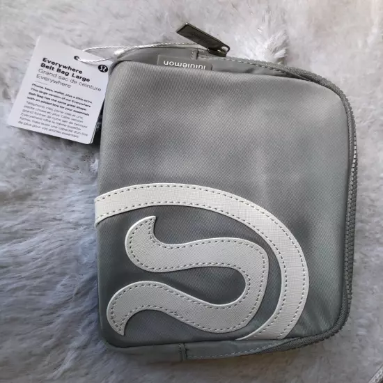 NEW Lululemon Everywhere Belt Bag 1L Limited Edition LARGE BIG LOGO - Gray White