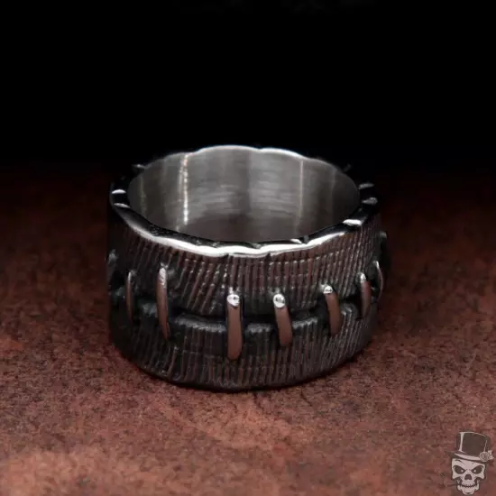 Sculpt Rings™ Industrial Stitch Ring - Rugged Stainless Steel Band