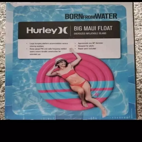 Hurley 60 Inch Extra-Large Mesa Inflatable Pool Float Lounger New In Box