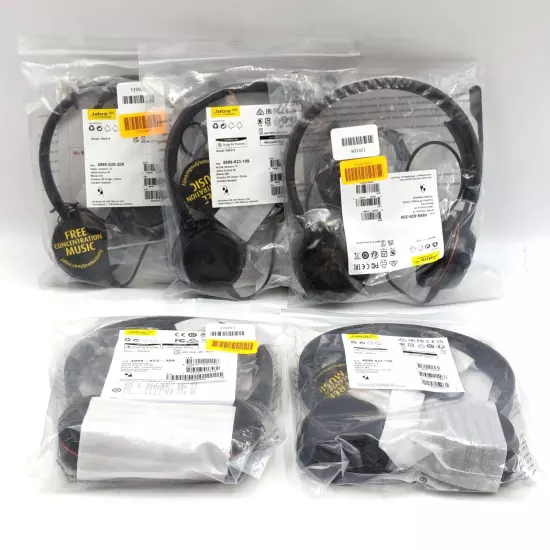 Jabra Evolve 20 E MS Stereo HSC016 Corded Headset Lot of 5