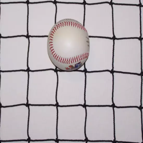 15' x 2 1/2' BLACK SQUARE HEAVY DUTY BASEBALL NETTING 1 7/8" #36 TEST 350 LB