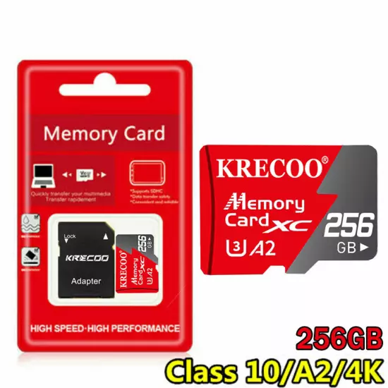 128GB 256GB 1TB Micro SD Card Memory Card TF Card with Free Adapter High Speed