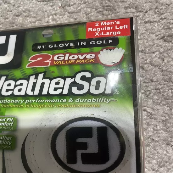 Footjoy WeatherSof Golf Gloves Men's Regular Left Hand Size XL (2-pack) NEW