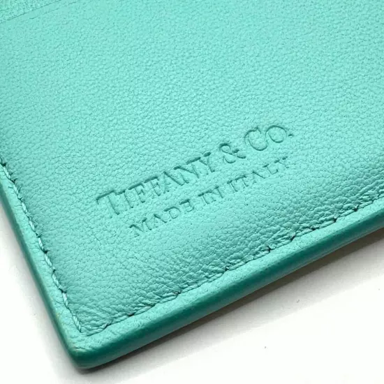 Tiffany & Co Italy White + Blue Leather Passport Cover Used