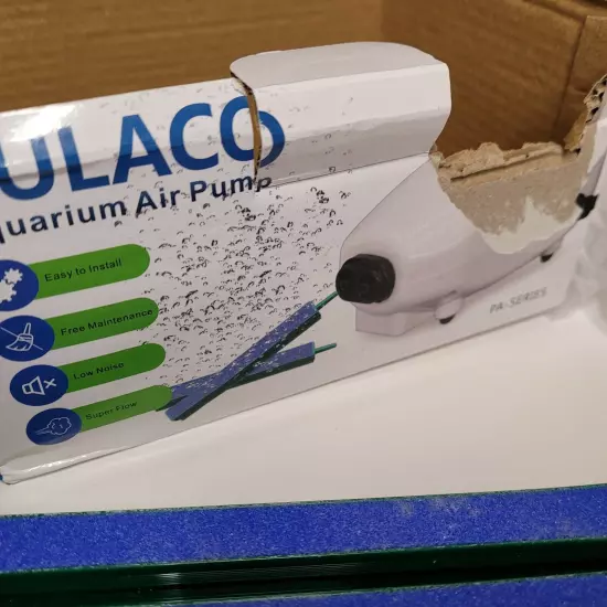 PULACO Ultra Quiet Aquarium Air Pump Dual Outlet, Fish Tank Aerator 