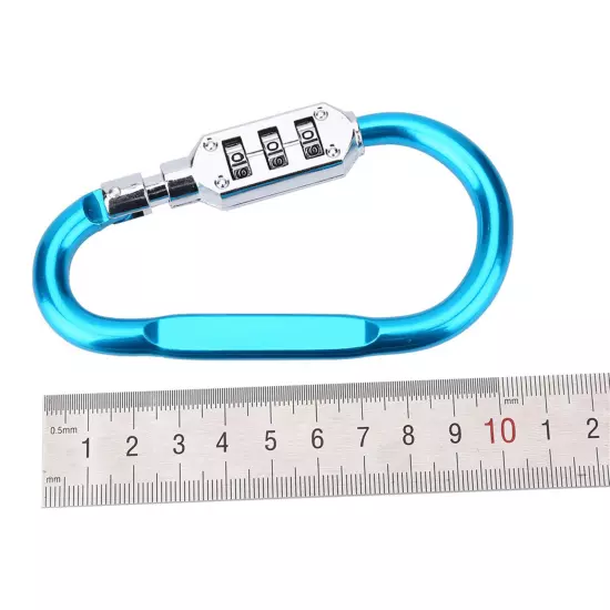 Travel Bag Luggage Security Combination Lock Locking Carabiner Padlock Blue SO