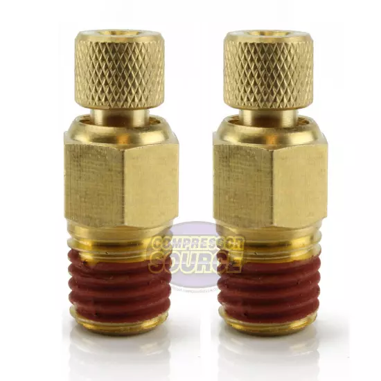 2 Male 1/4" Air Compressor Tank Moisture Water Drain Twist Petcock Brass New