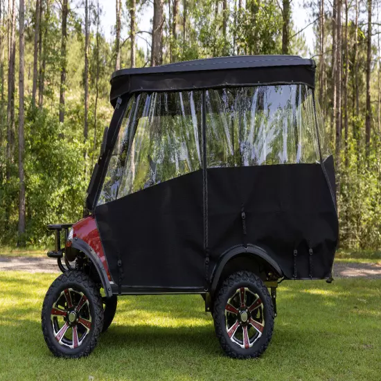 Red Dot White Marine Grade Vinyl Golf Cart Enclosure for Evolution Forester 4