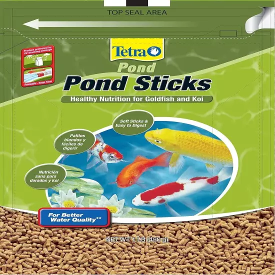 Tetra TetraPond Sticks, Pond Fish Food, for Goldfish and Koi, Premium