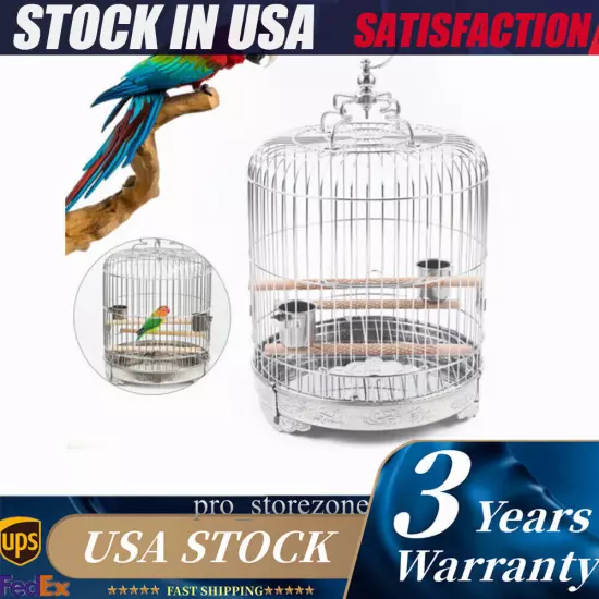 Small Parakeet Wire Bird Cage for Finches Canaries Hanging Travel Bird House NEW