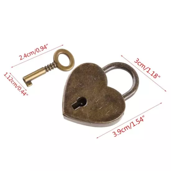 Retro for Wish Lock Heart Everlasting Love Padlock for Lovers Wedding Keyed Padl