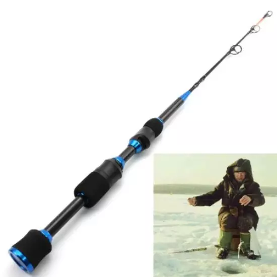 Ultrashort Spinning Ice Fishing Rod Pole Winter Super Hard Carbon Portable 65cm