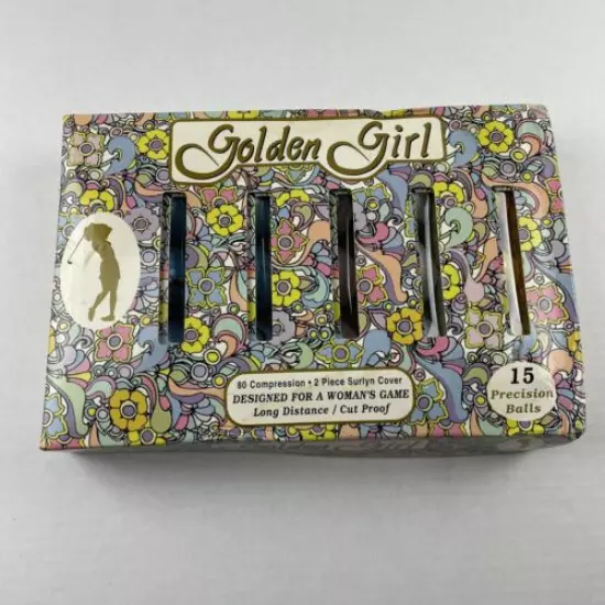 Golden Girl Golf Balls 15 Pack Women Long Distance Cut Proof Vintage NOB